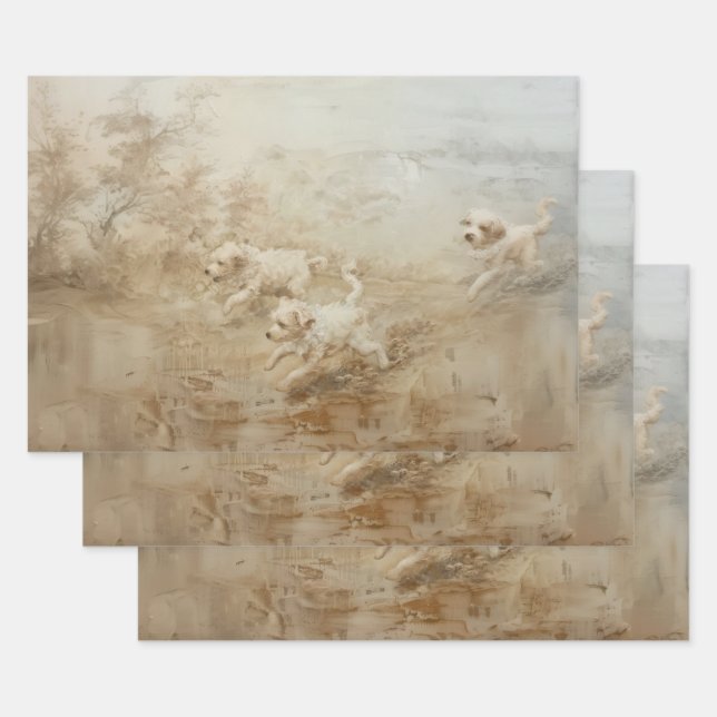 Hunde - Ölgemälde - Geschenkpapier Set (Set)