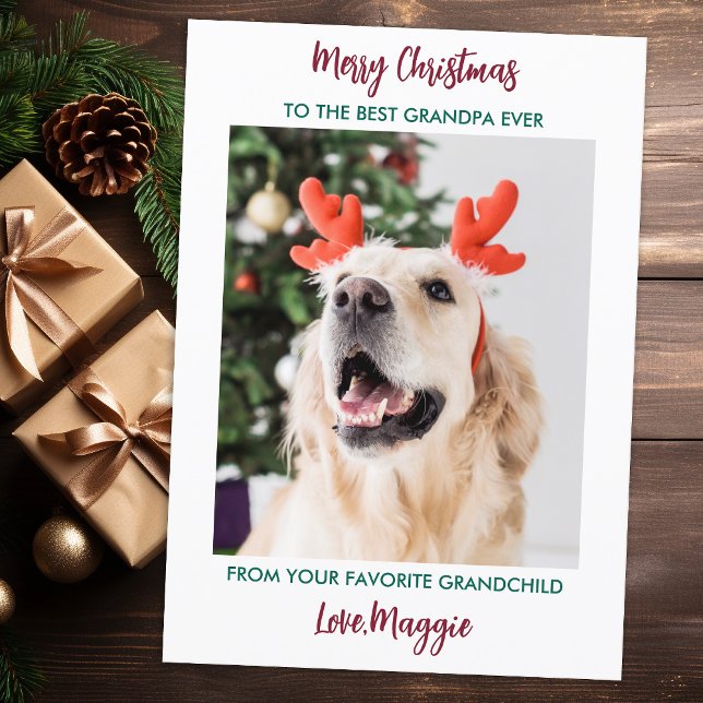 Hunde Opa Frohe Weihnachten Personalisiertes Foto (Von Creator hochgeladen)