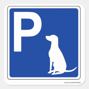 Hunde-Parking-Aufkleber Quadratischer Aufkleber