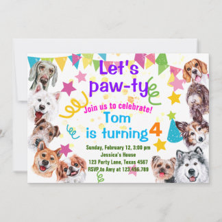 Hunde Party Einladung zum Geburtstag