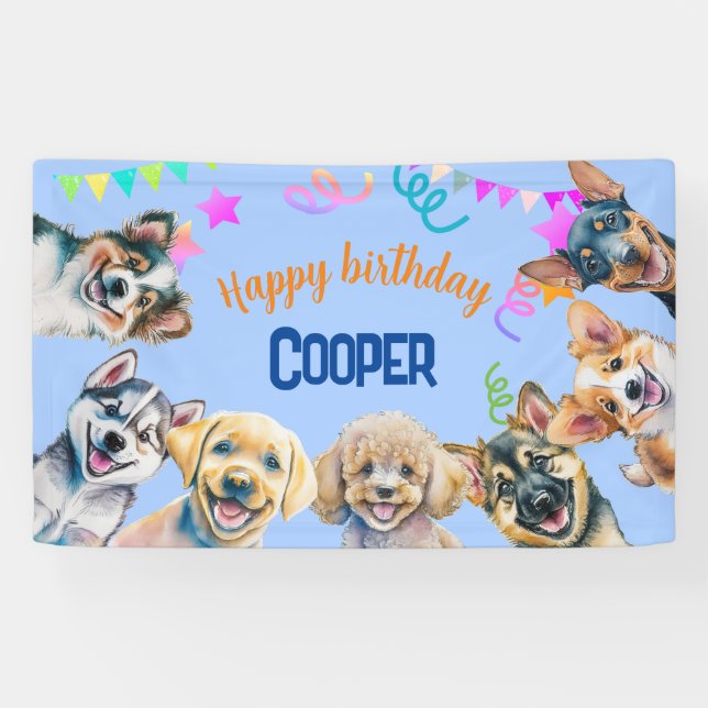 Hunde Party Geburtstag Banner (Horizontal)