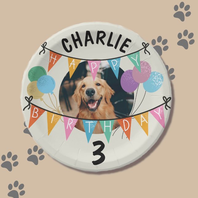 Hunde Party Geburtstagskleidung Pappteller (Dogs Plate)