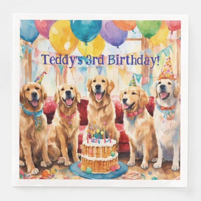 Hunde-Party Serviette (Vorderseite)