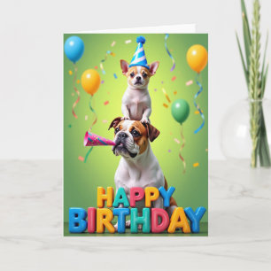 Hunde-Party-Trompete-Geburtstagskarte Karte