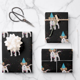 Hunde Partying - Tiere Welpen mit Party Geschenkpapier Set