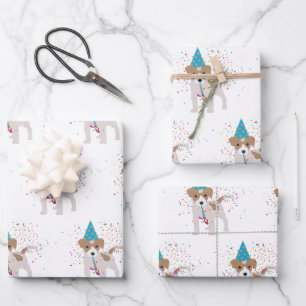 Hunde Partying - Tiere Welpen mit Party Geschenkpapier Set
