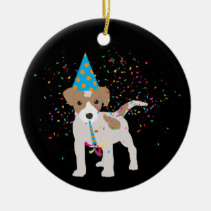 Hunde Partying - Tiere Welpen mit Party Keramik Ornament
