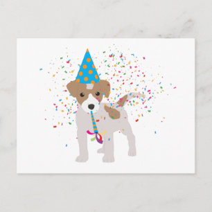 Hunde Partying - Tiere Welpen mit Party Postkarte
