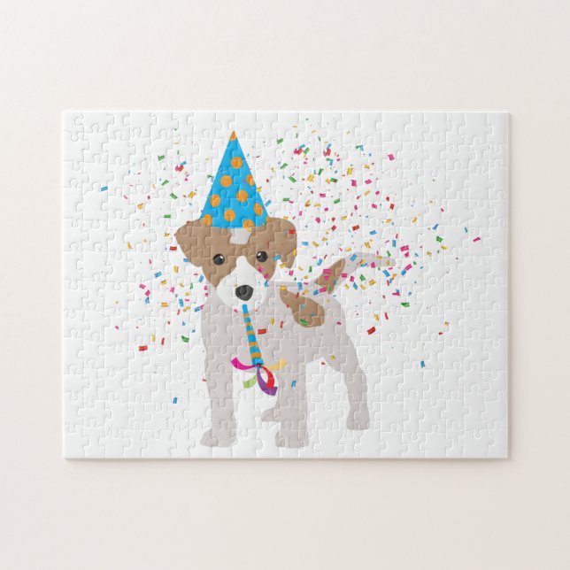 Hunde Partying - Tiere Welpen mit Party Puzzle (Horizontal)