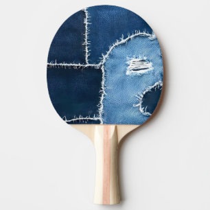 Hunde-Patchwork-Kunst-Denim Tischtennis Schläger