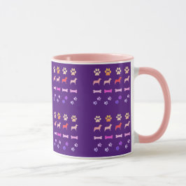 Hunde, Paw Prints und Hunde-Knochen Kaffeekochen T Tasse