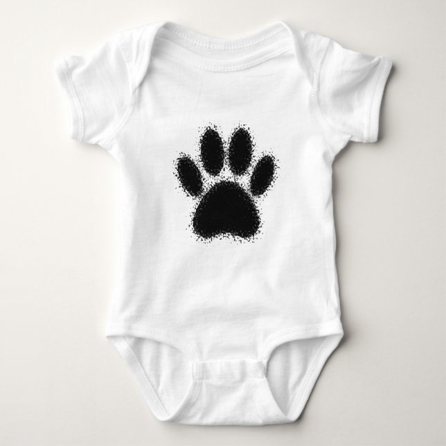 Hunde Paw Zeichnend Baby Strampler (Vorderseite)