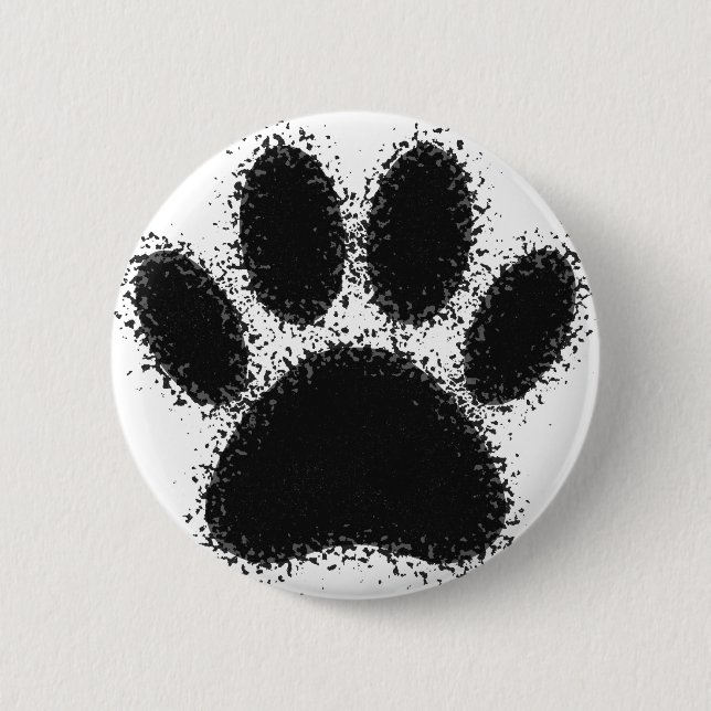 Hunde Paw Zeichnend Button (Vorderseite)