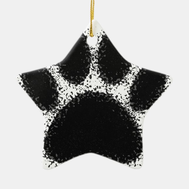 Hunde Paw Zeichnend Keramik Ornament (Vorne)