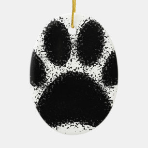 Hunde Paw Zeichnend Keramik Ornament
