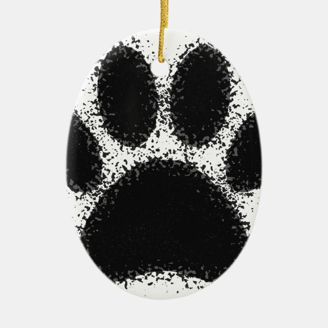Hunde Paw Zeichnend Keramik Ornament (Vorne)