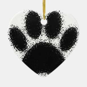 Hunde Paw Zeichnend Keramik Ornament
