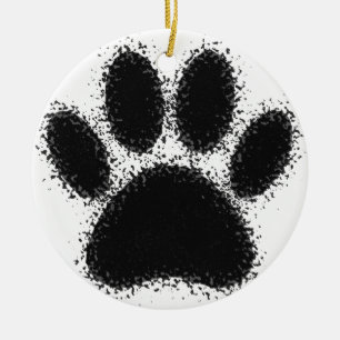 Hunde Paw Zeichnend Keramikornament