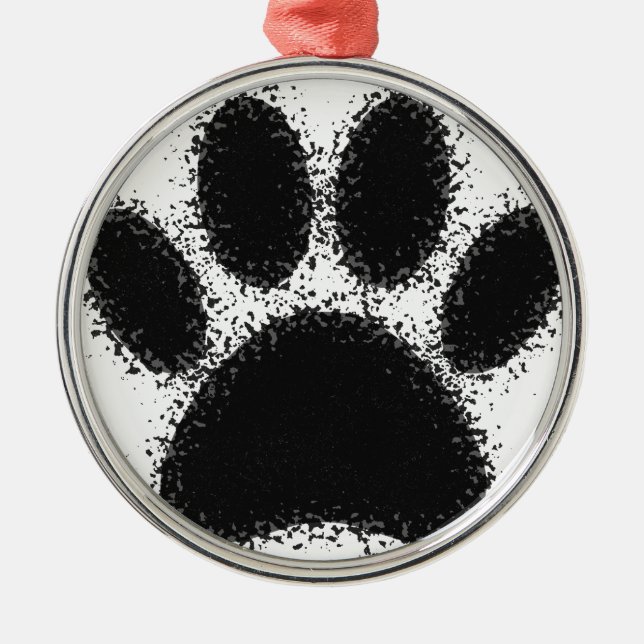 Hunde Paw Zeichnend Ornament Aus Metall (Vorne)
