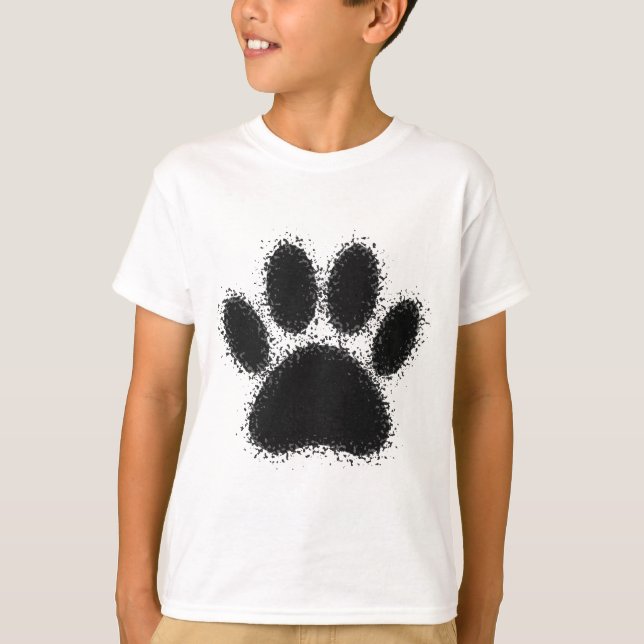 Hunde Paw Zeichnend T-Shirt (Vorderseite)