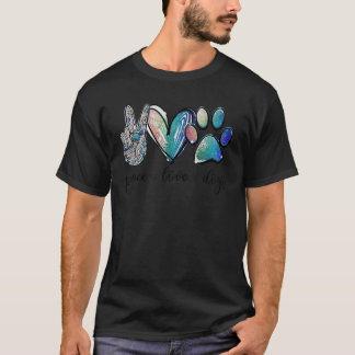 Hunde Peace Liebe Hunde Gefärbte Krawatte Rescue W T-Shirt
