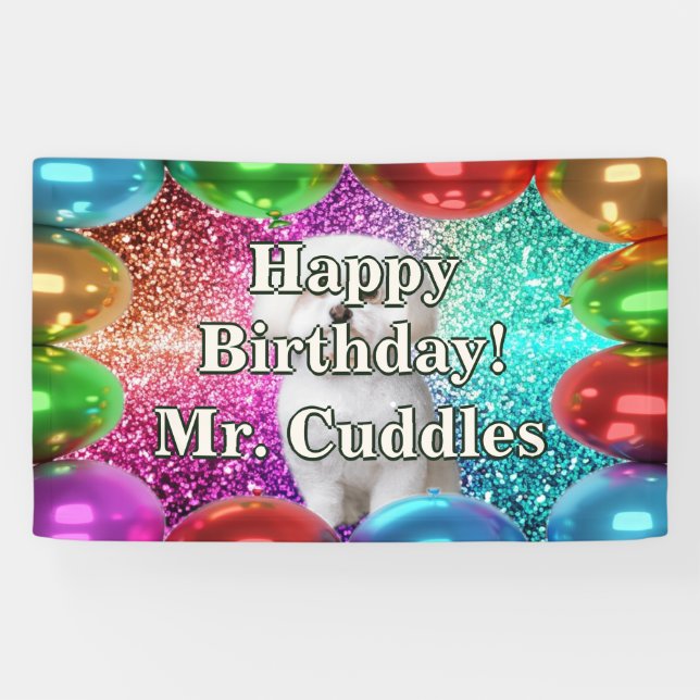 Hunde Personalisierte Charakter Geburtstagsbanner Banner (Horizontal)