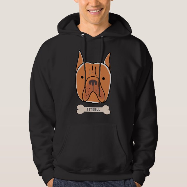 Hunde Pitbull Hoodie (Vorderseite)