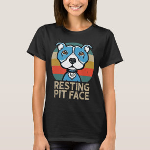 Hunde Pitbull Ruhekopfkante Retro Vintag T-Shirt