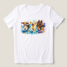 Hunde planschen Tri-Blend shirt