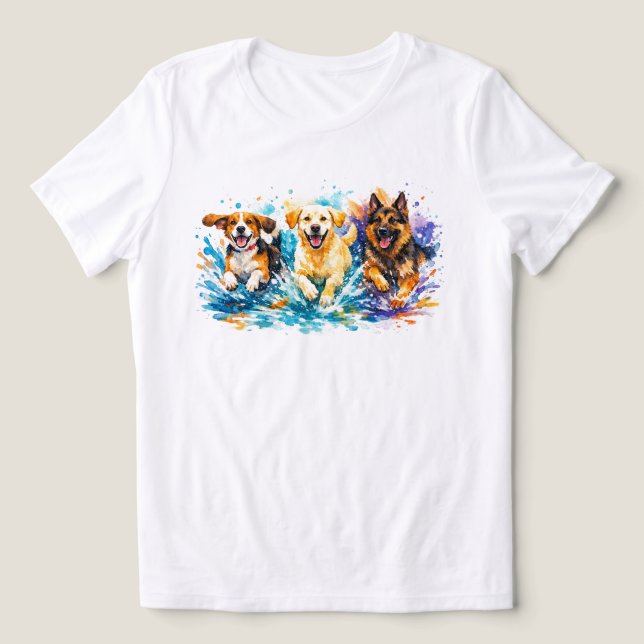 Hunde planschen Tri-Blend shirt (Design Vorderseite)