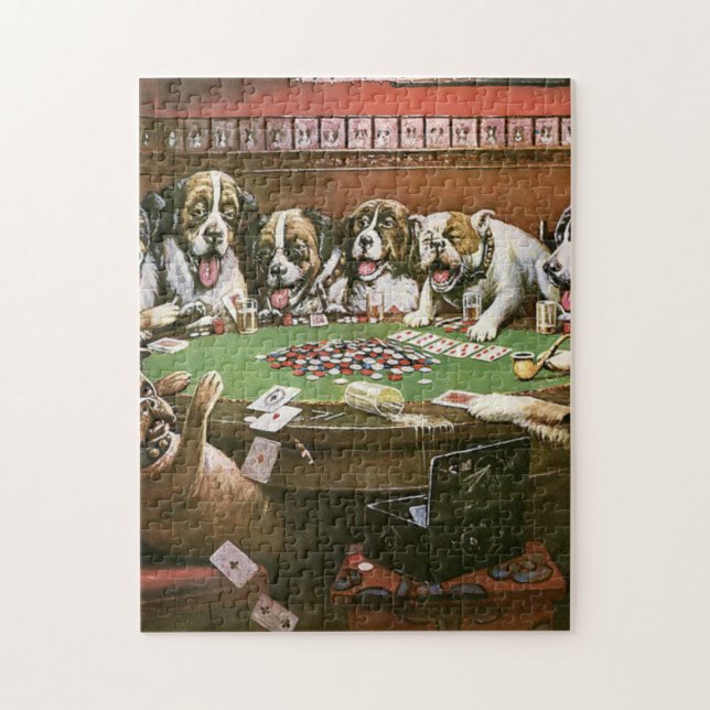 Hunde Poker Beileid spielen - Cassius Coolidge Puzzle (Vertikal)