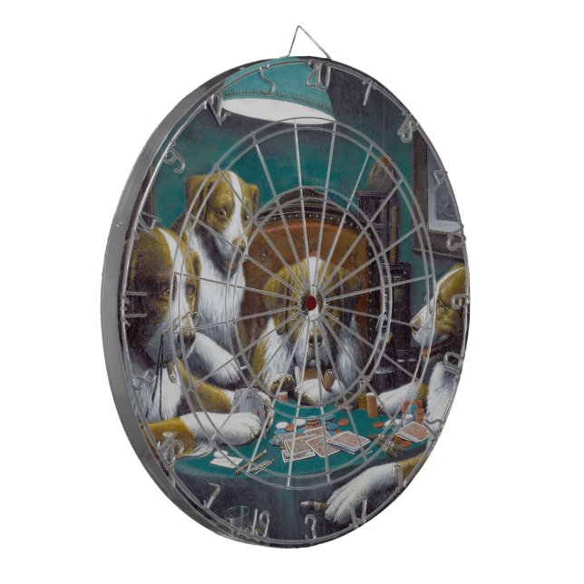 Hunde Poker Cassius Marcellus Coolidge 1894 Dartscheibe (Vorderseite Links)