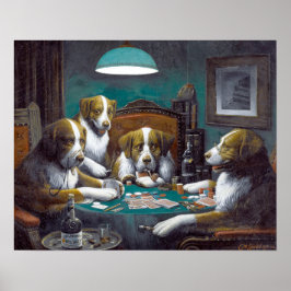 Hunde Poker Cassius Marcellus Coolidge 1894 Poster