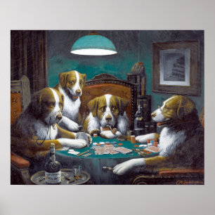 Hunde Poker Cassius Marcellus Coolidge 1894 Poster
