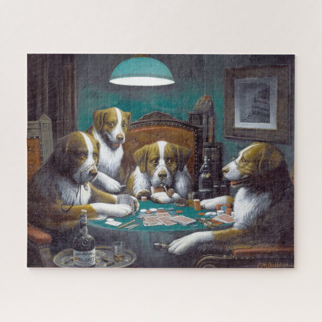 Hunde Poker Cassius Marcellus Coolidge 1894 Puzzle (Horizontal)