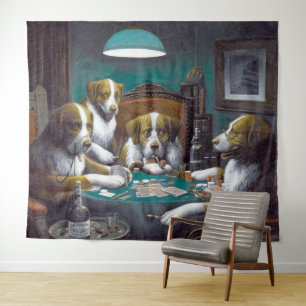 Hunde Poker Cassius Marcellus Coolidge 1894 Wandteppich