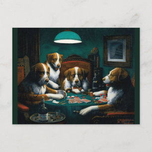 Hunde-Poker Postkarte
