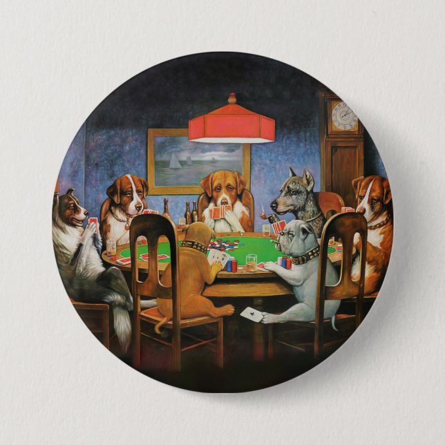 Hunde Poker von C.M. Coolidge Button (Vorderseite)