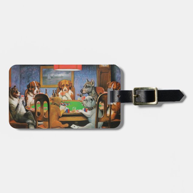 Hunde Poker von C.M. Coolidge Gepäckanhänger (Vorderseite horizontal)