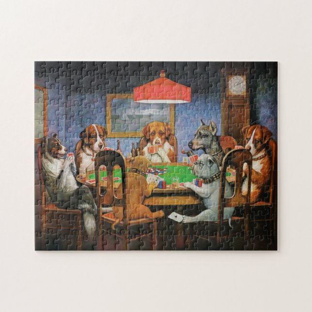 Hunde Poker von C.M. Coolidge Puzzle (Horizontal)