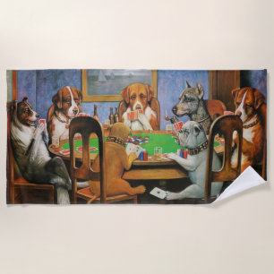Hunde Poker von C.M. Coolidge Strandtuch