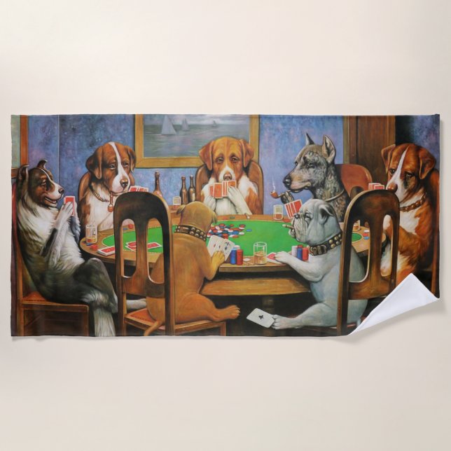 Hunde Poker von C.M. Coolidge Strandtuch (Vorderseite)