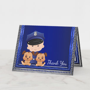 Hunde-Polizei-Baby-Party Dankeskarte