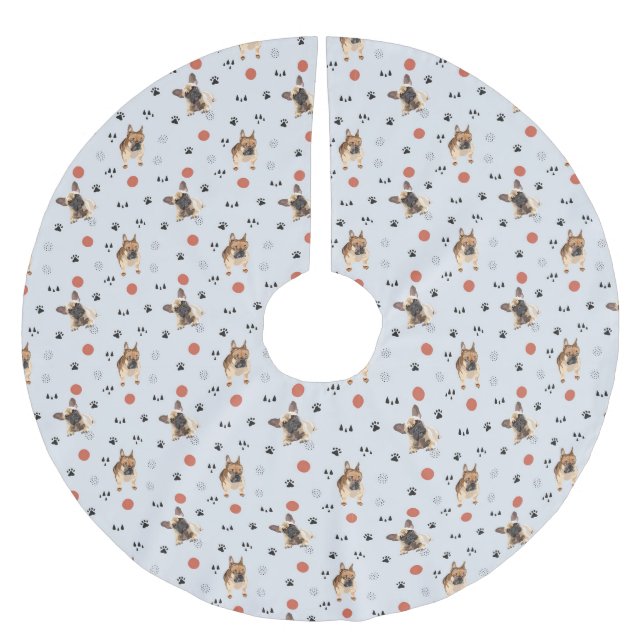 Hunde Polyester Weihnachtsbaumdecke (Vorderseite)