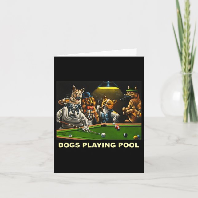 Hunde Poolbillard Kunst, Dichtung und Musik Puppie Karte (Vorderseite)