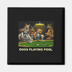 Hunde Poolbillard Kunst, Dichtung und Musik Puppie Magnet
