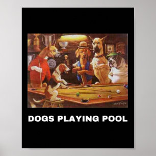 Hunde Poolbillard Kunst, Dichtung und Musik Puppie Poster