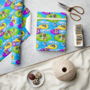 Hunde-Poolparty Geschenkpapier