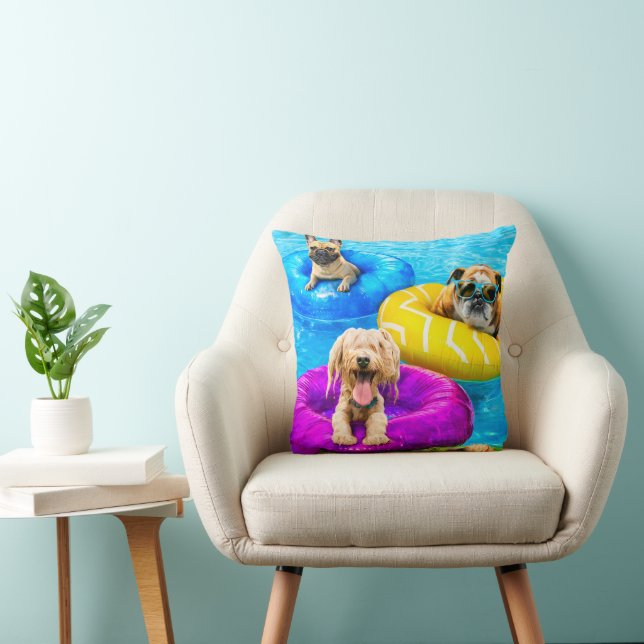 Hunde-Poolparty Kissen (Stuhl )