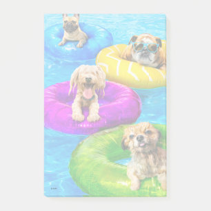 Hunde-Poolparty Post-it Klebezettel